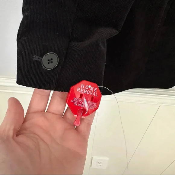 All Saints Adlai Corduroy Double Breasted Black Blazer Jacket Sz 6 NWT - Picture 9 of 10